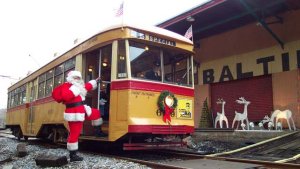 Santa on Tinsel Trolley